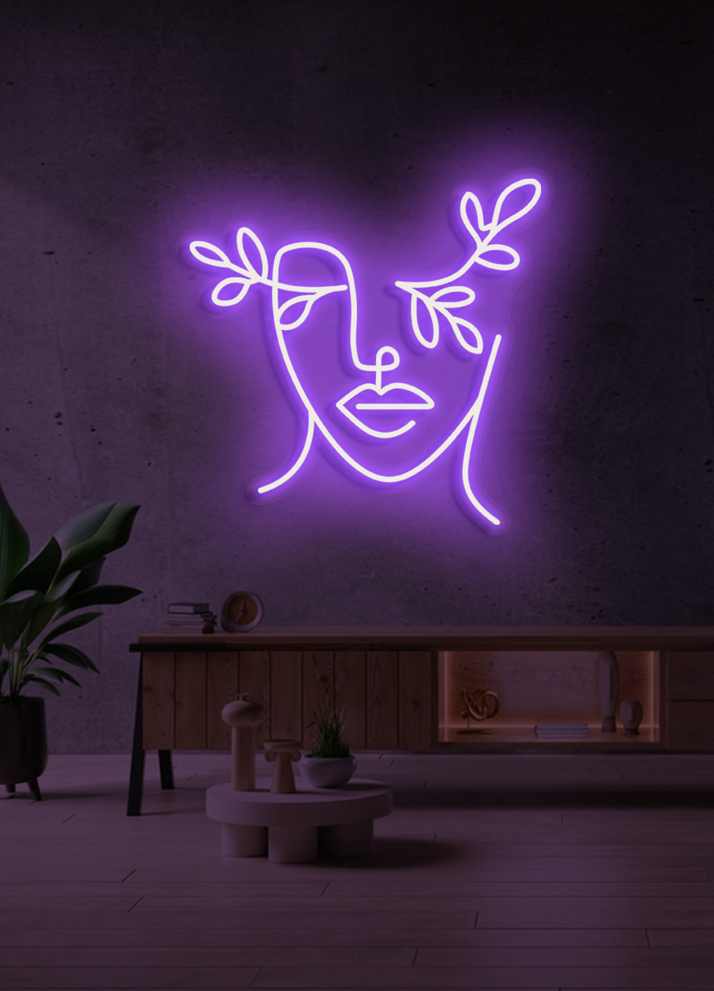Blumengesicht - LED Neonrock