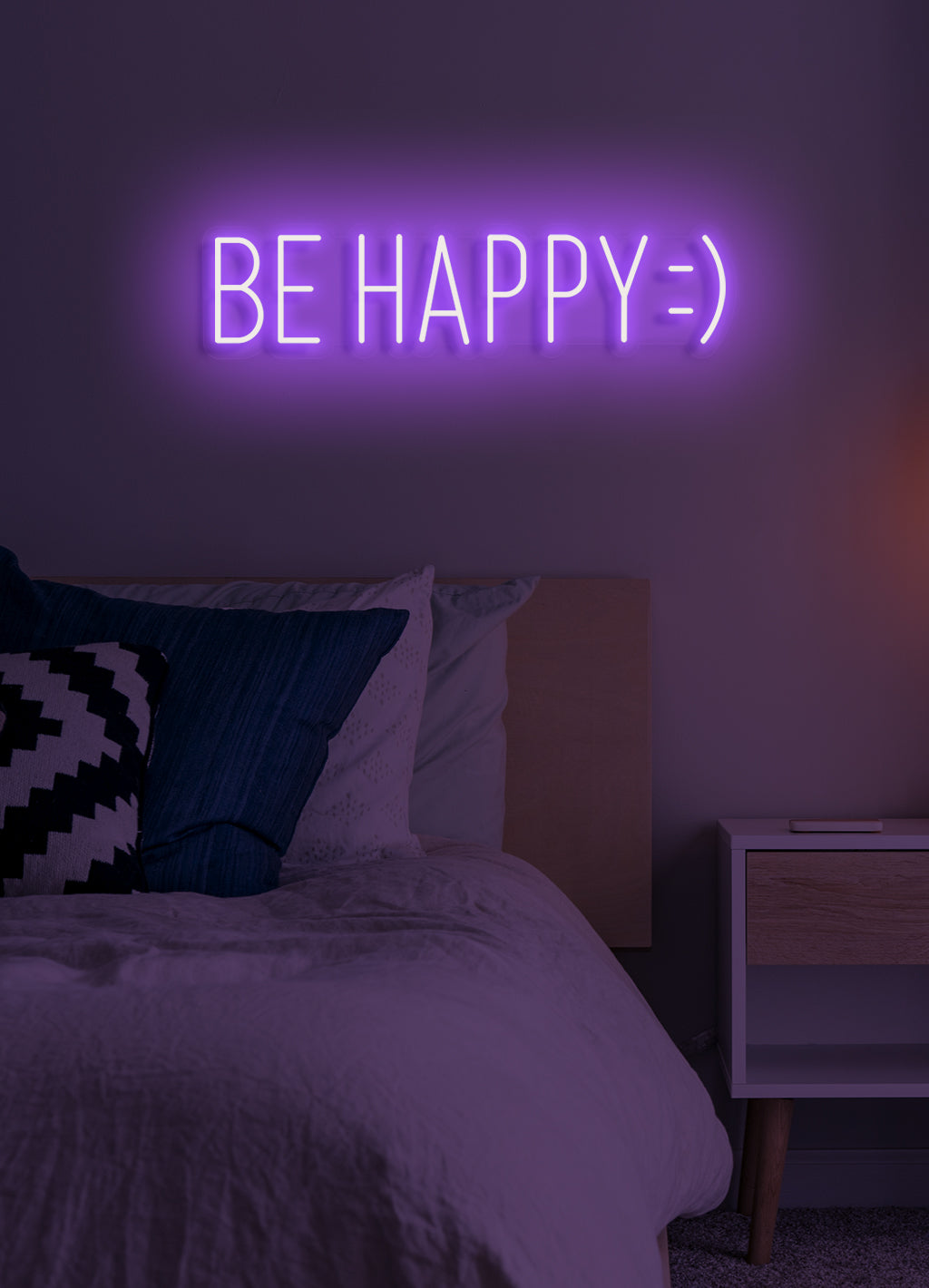Be happy - LED Neon-Schirm
