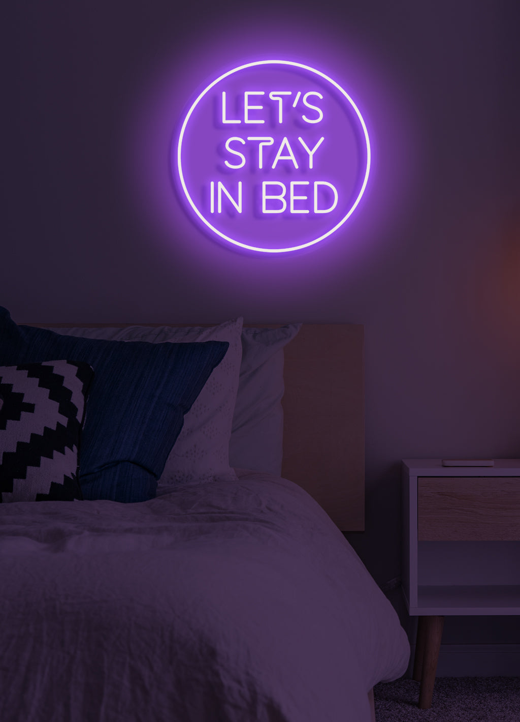 Lass uns im Bett bleiben - LED Neonschild