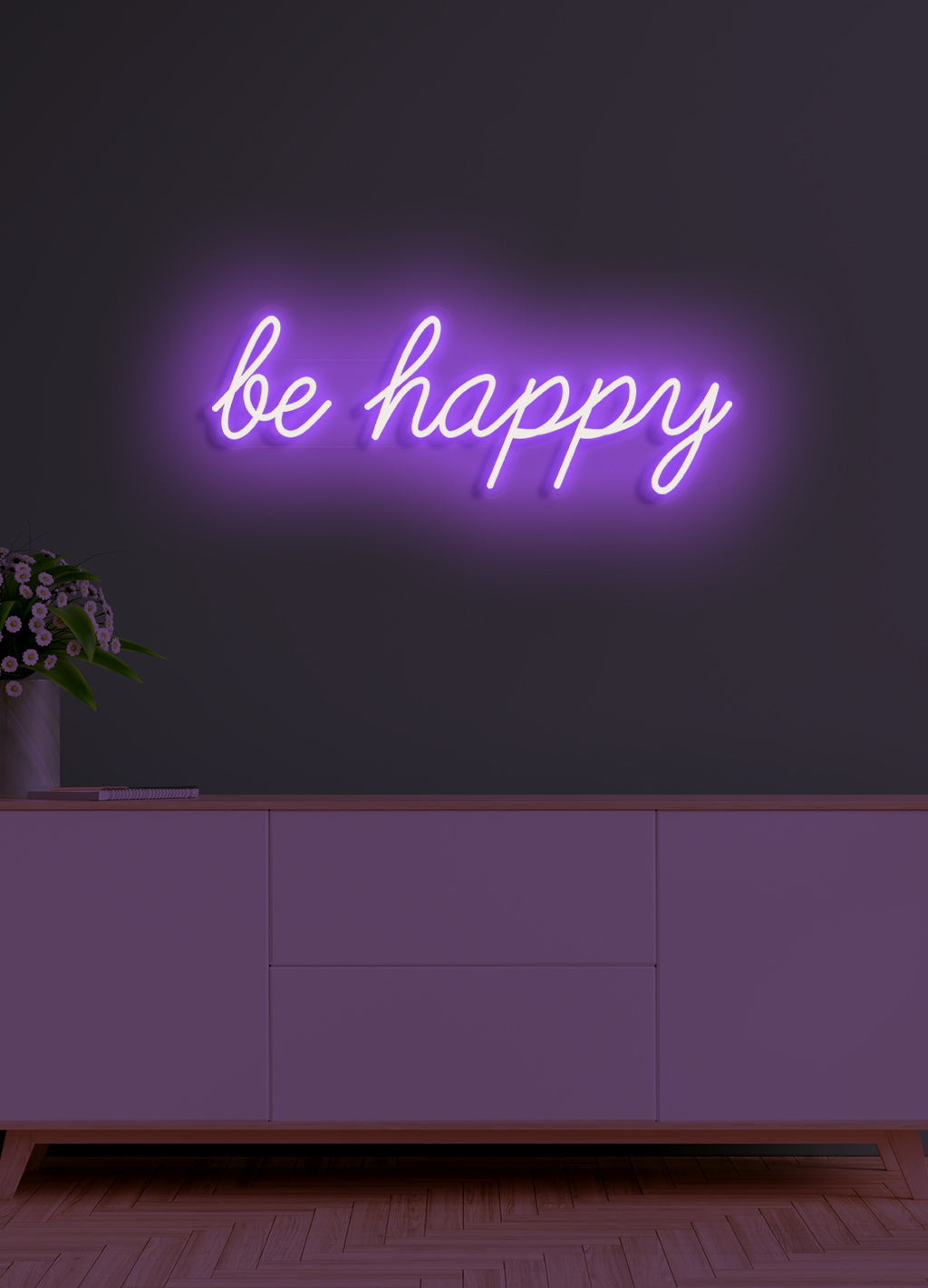 Be happy - LED Neon-Schirm