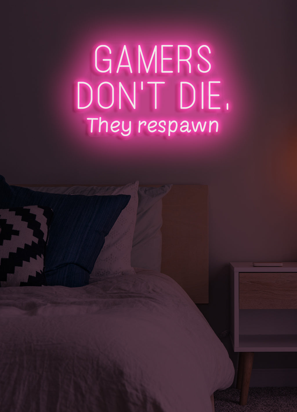 Gamer sterben nicht, sie respawnen - LED Neonschild