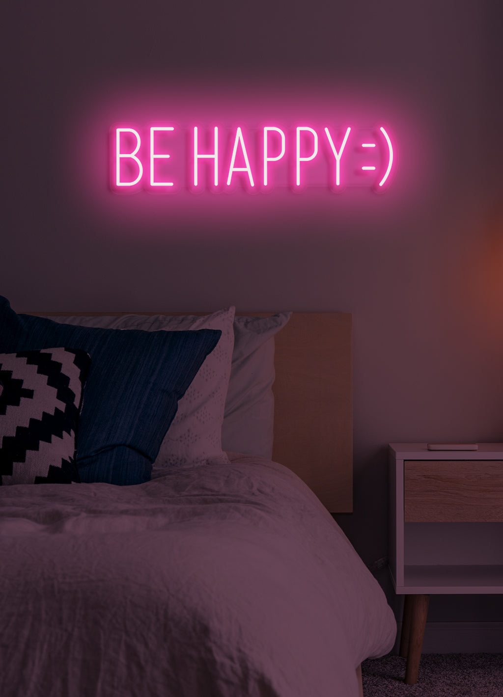 Be happy - LED Neon-Schirm