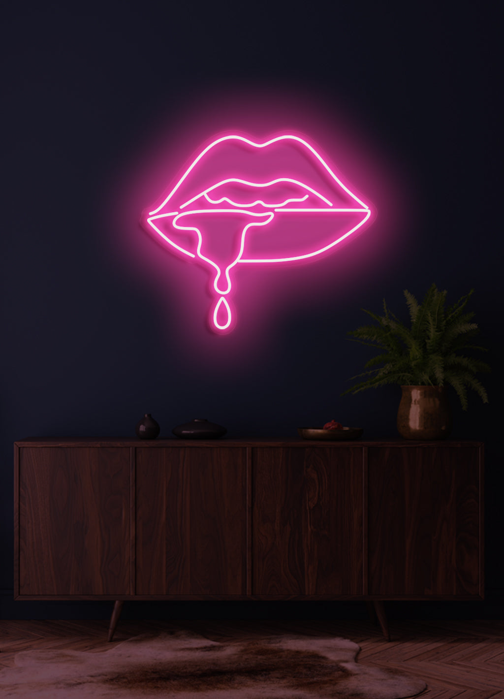 Tropfende Lippen - LED Neon Rock