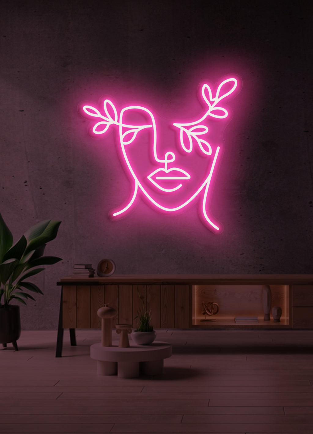 Blumengesicht - LED Neonrock
