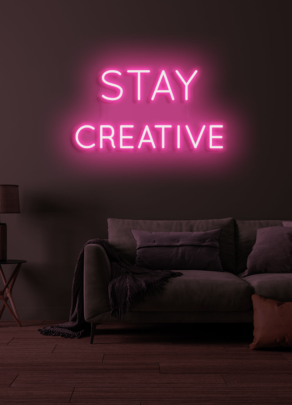 Bleiben Sie kreativ - LED Neon-Schirm