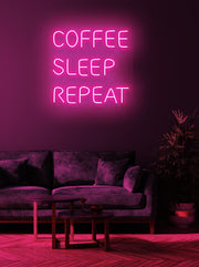 Coffee sleep repeat - LED Neon skilt