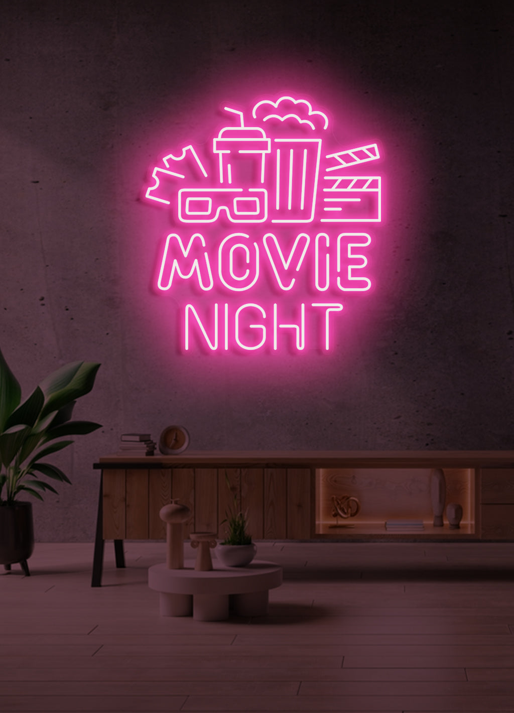 Filmnacht - LED Neon-Schirm