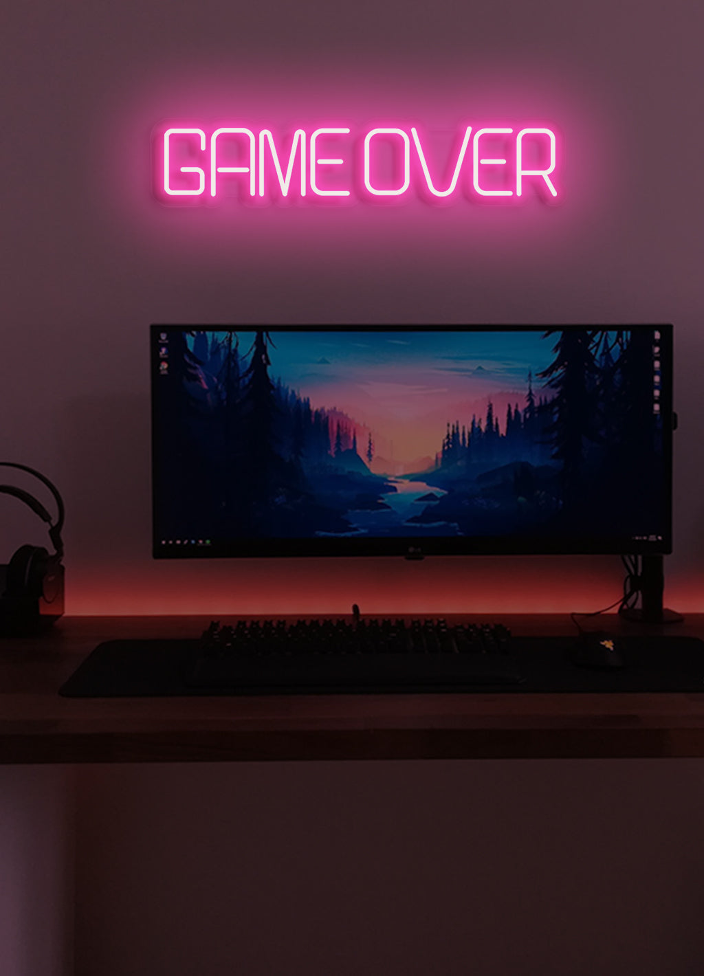 Game over - LED Neon-Schirm