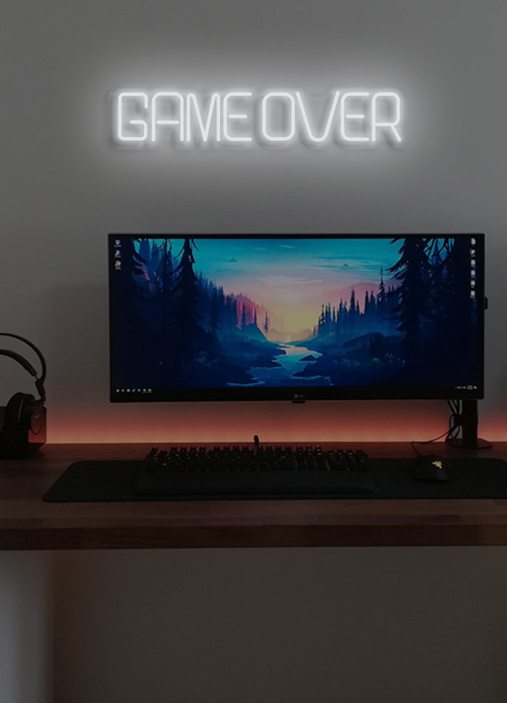 Game over - LED Neon-Schirm