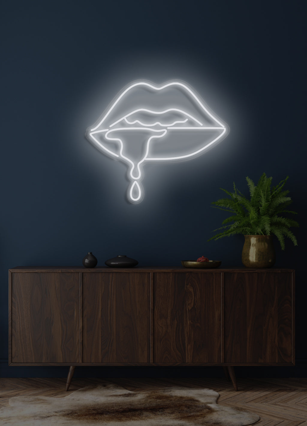 Tropfende Lippen - LED Neon Rock