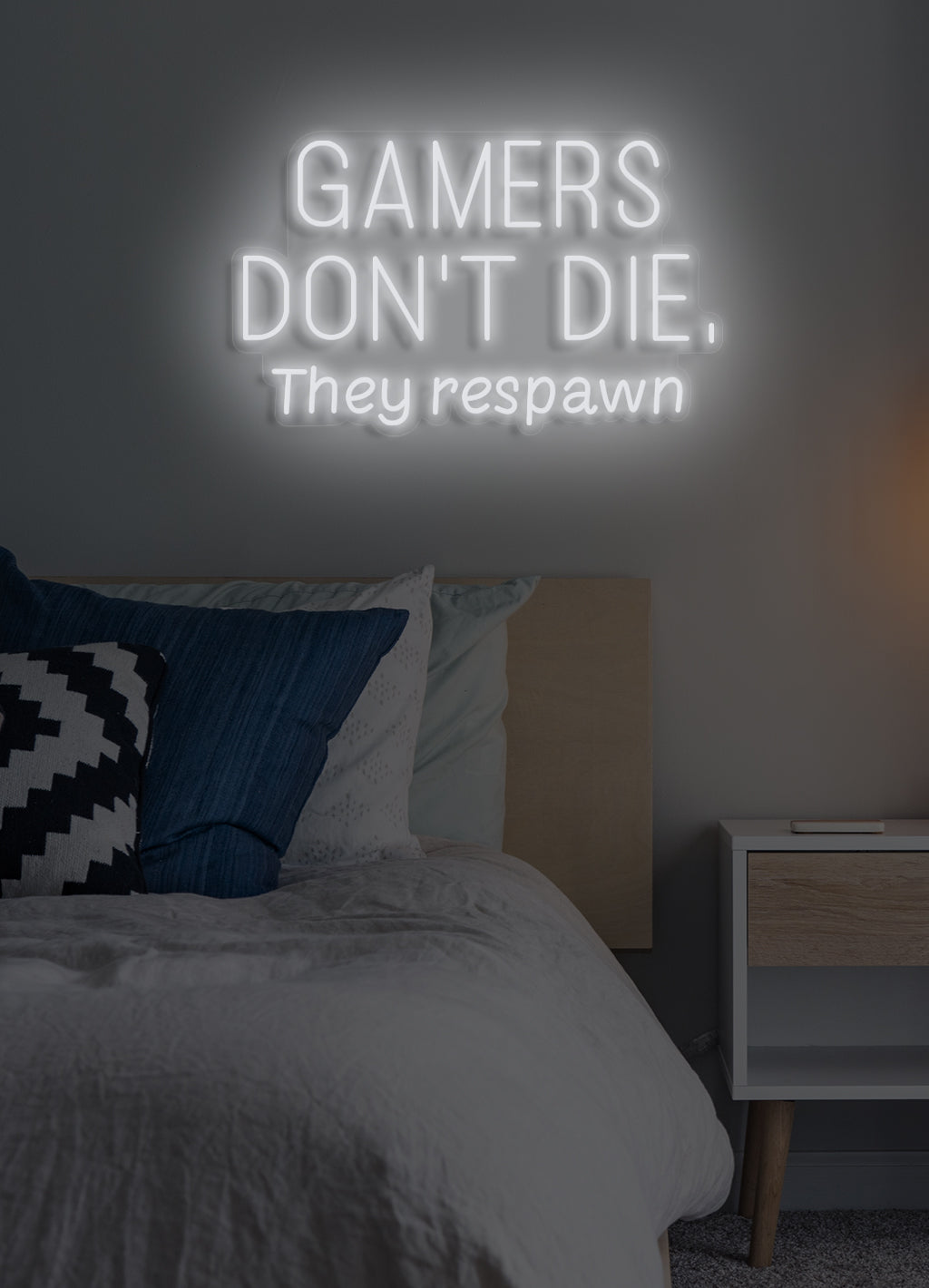 Gamer sterben nicht, sie respawnen - LED Neonschild