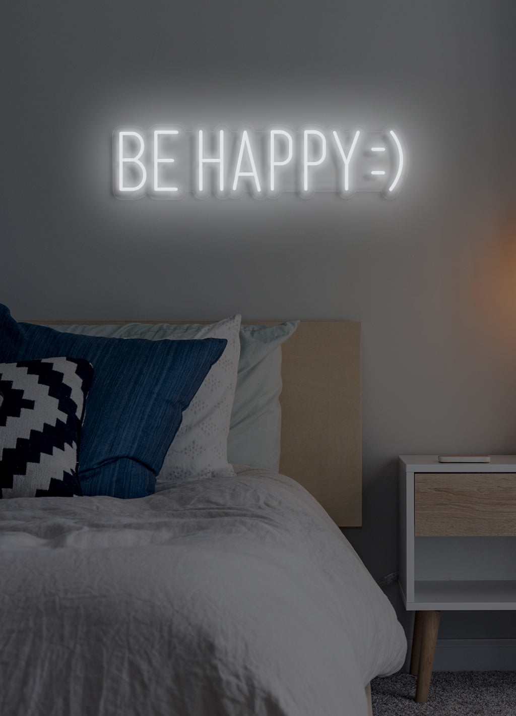 Be happy - LED Neon-Schirm