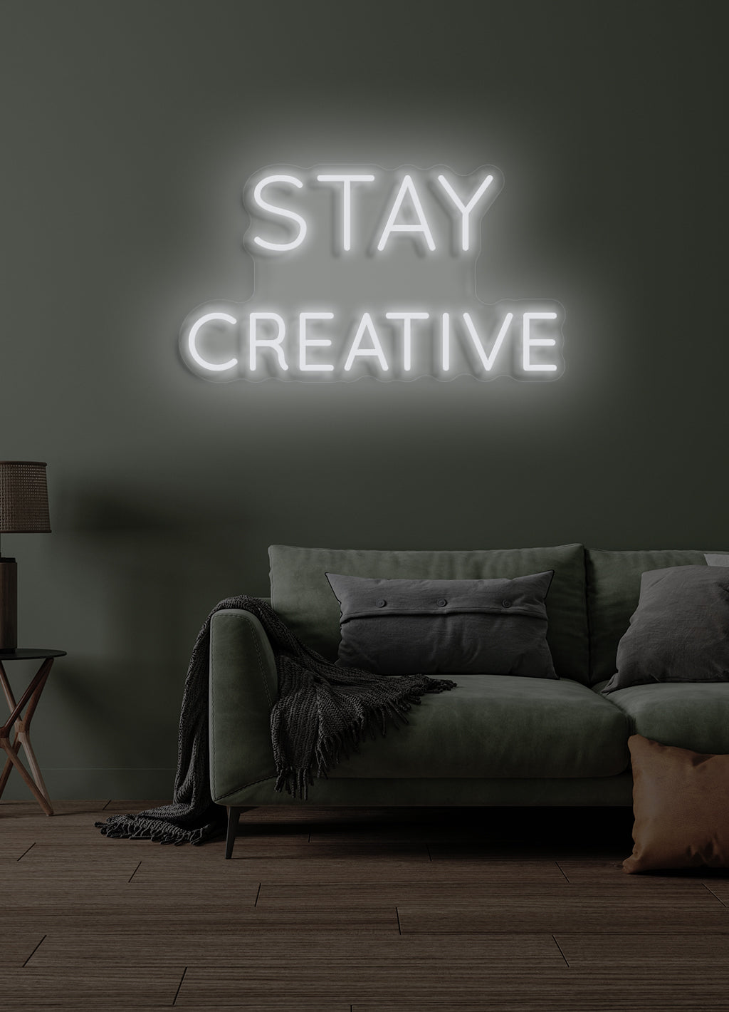 Bleiben Sie kreativ - LED Neon-Schirm