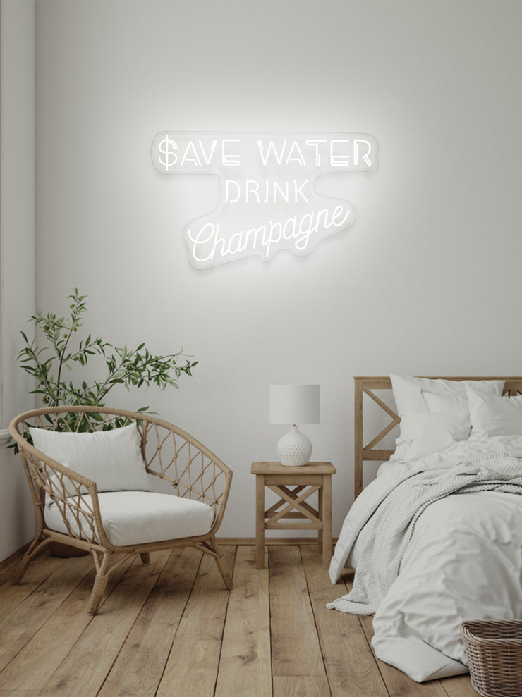 Save water... - LED Neon skilt