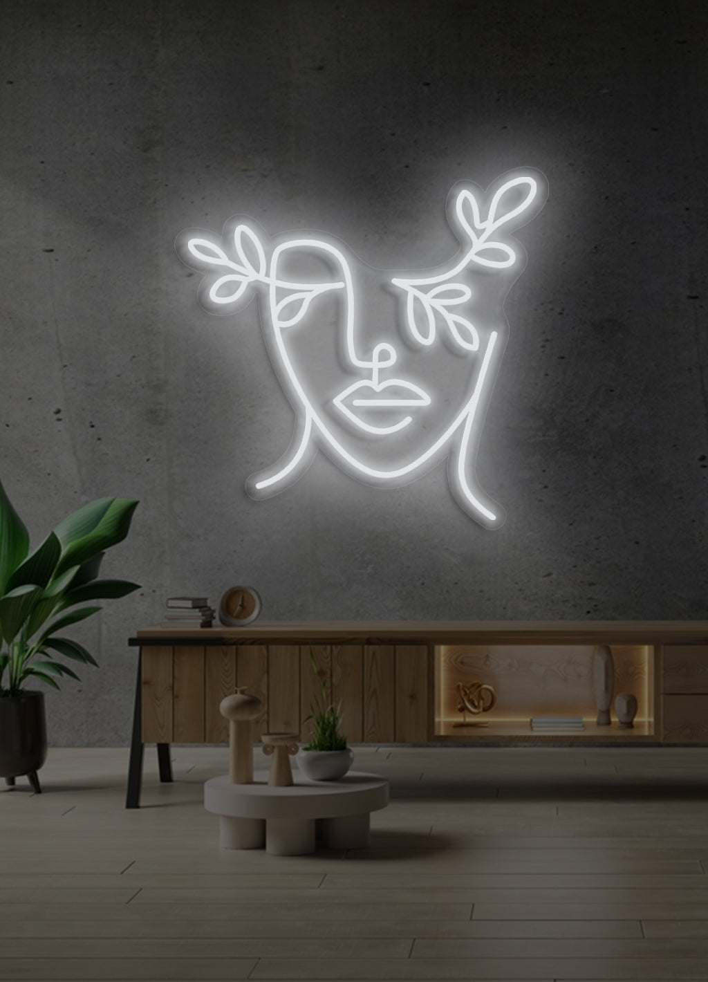 Blumengesicht - LED Neonrock
