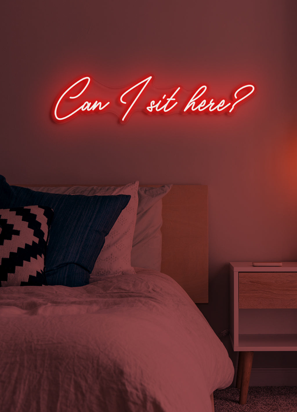 Kann ich hier sitzen? - LED-Neon-Schirm