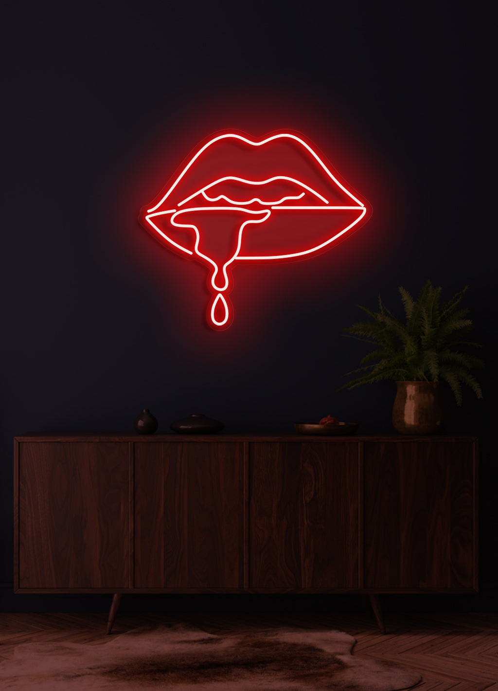 Tropfende Lippen - LED Neon Rock