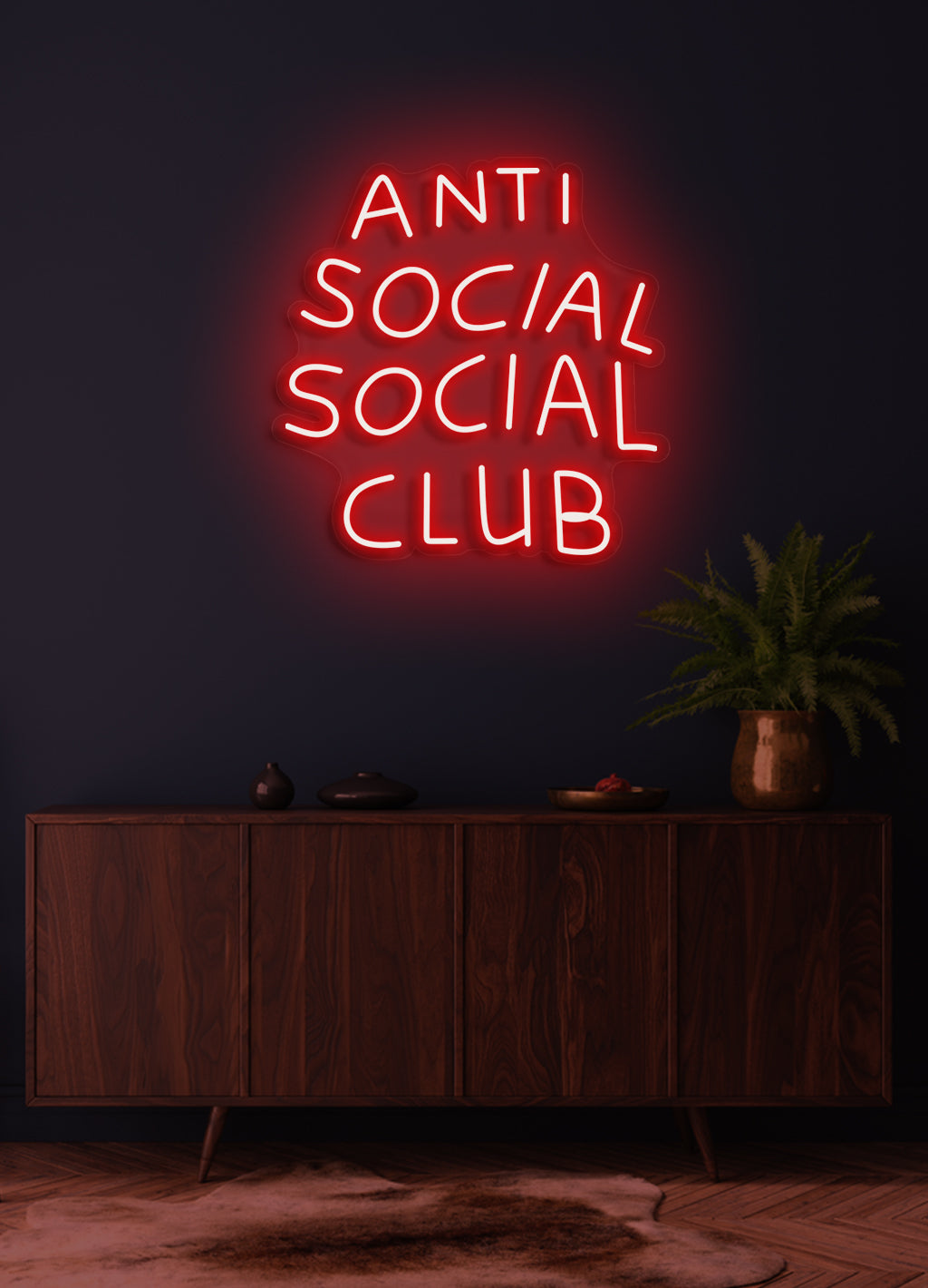 Anti social social club - LED Neon skilt