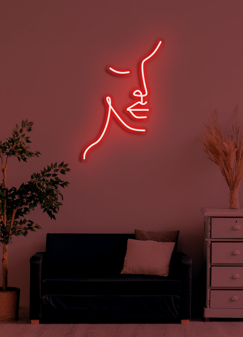 Halbes Gesicht - LED Neonrock