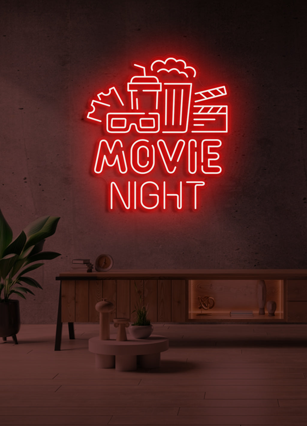 Filmnacht - LED Neon-Schirm