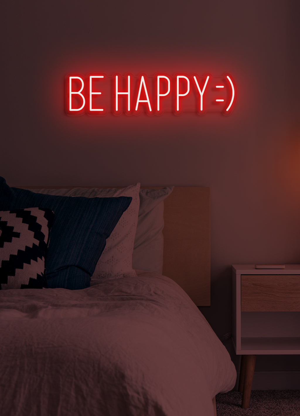 Be happy - LED Neon-Schirm
