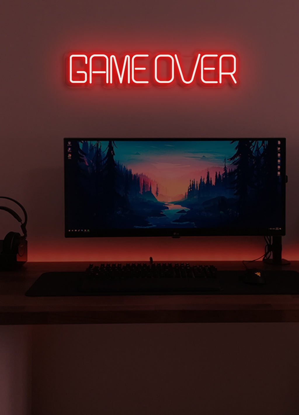 Game over - LED Neon-Schirm