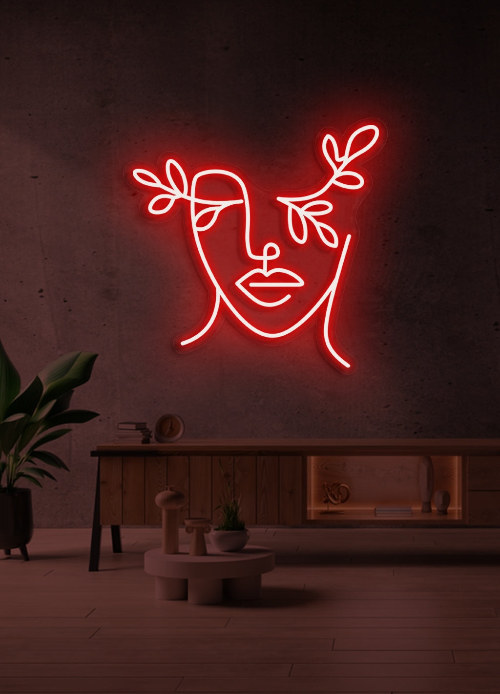 Blumengesicht - LED Neonrock