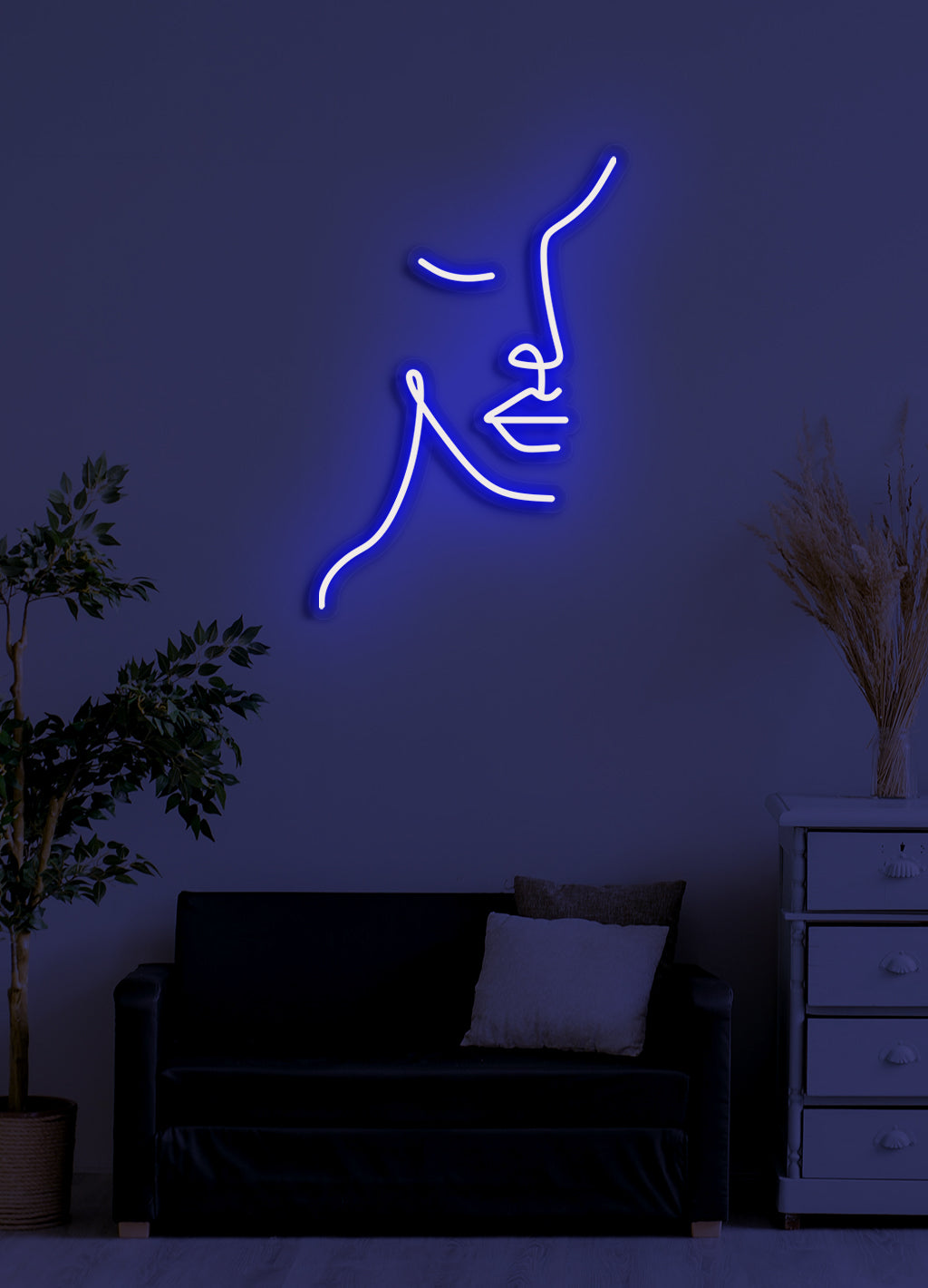 Halbes Gesicht - LED Neonrock