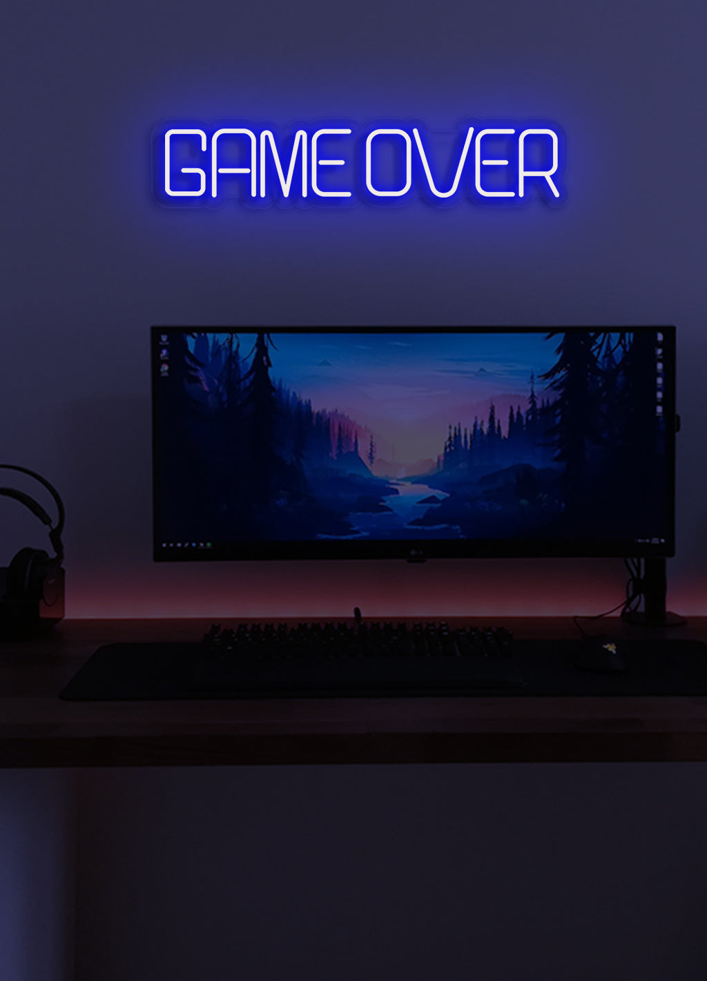 Game over - LED Neon-Schirm