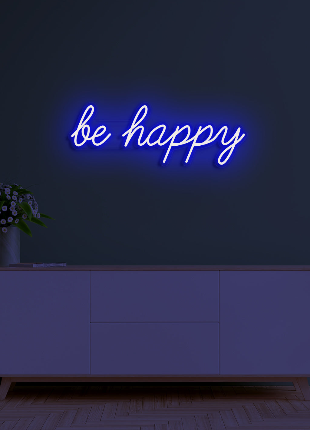 Be happy - LED Neon-Schirm