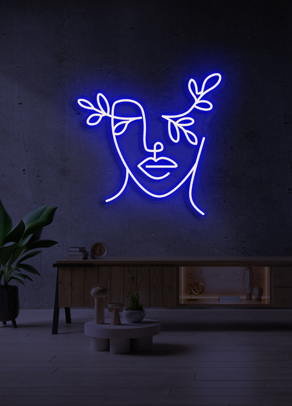 Blumengesicht - LED Neonrock