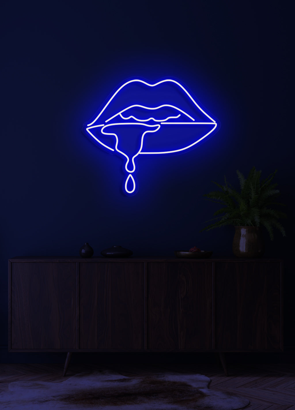 Tropfende Lippen - LED Neon Rock