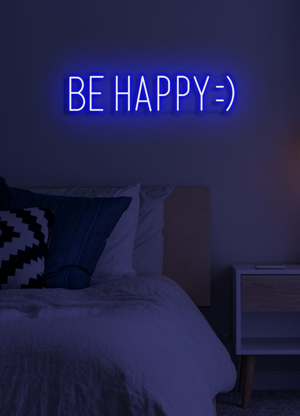 Be happy - LED Neon-Schirm
