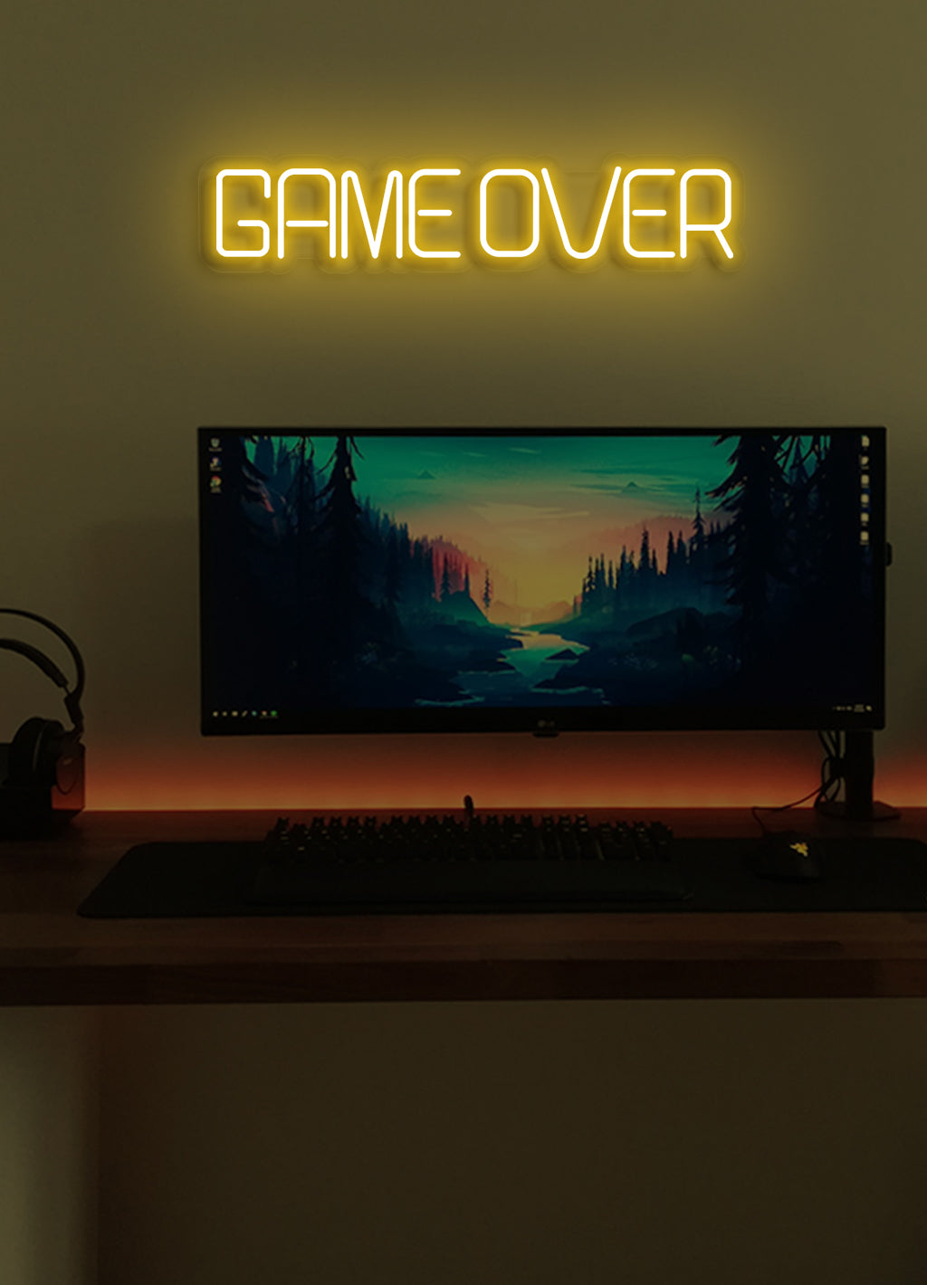 Game over - LED Neon-Schirm