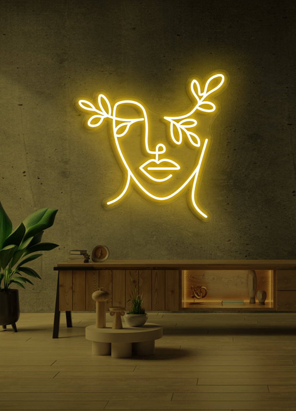 Blumengesicht - LED Neonrock
