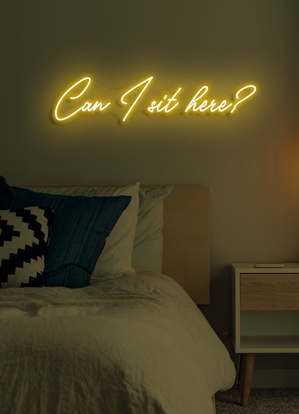 Kann ich hier sitzen? - LED-Neon-Schirm