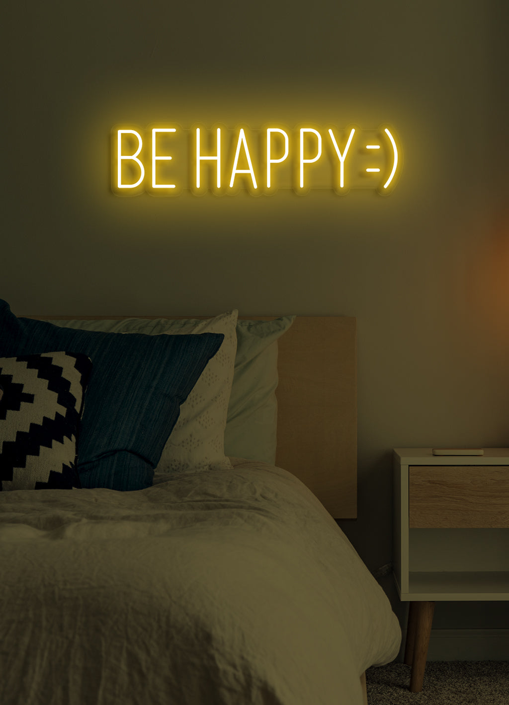 Be happy - LED Neon-Schirm