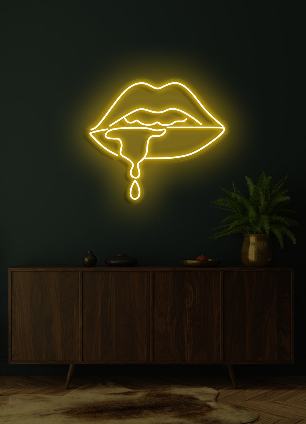 Tropfende Lippen - LED Neon Rock