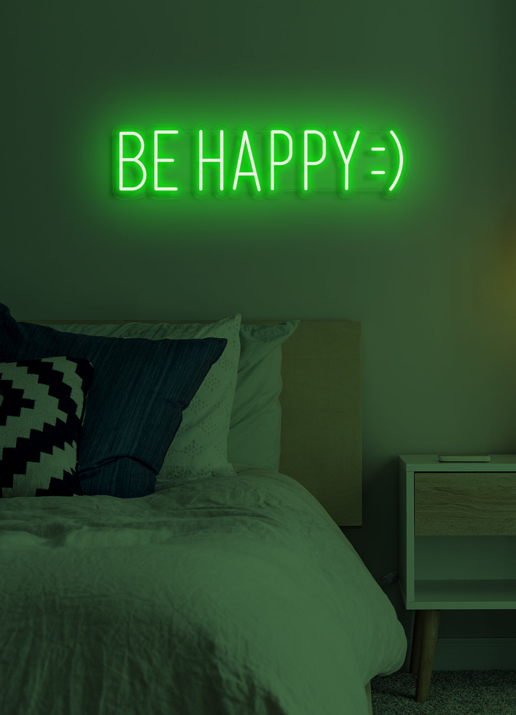 Be happy - LED Neon-Schirm