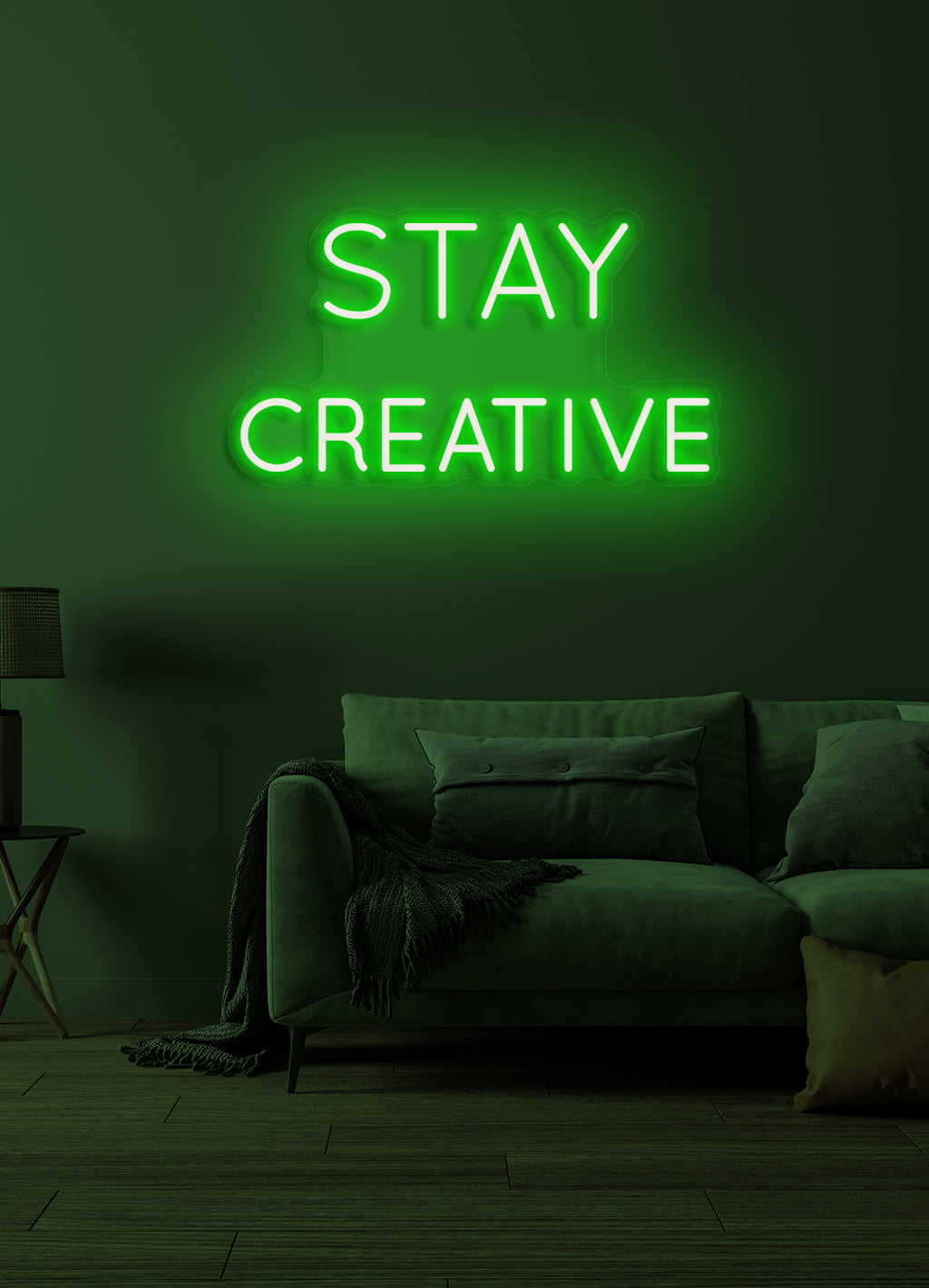 Bleiben Sie kreativ - LED Neon-Schirm
