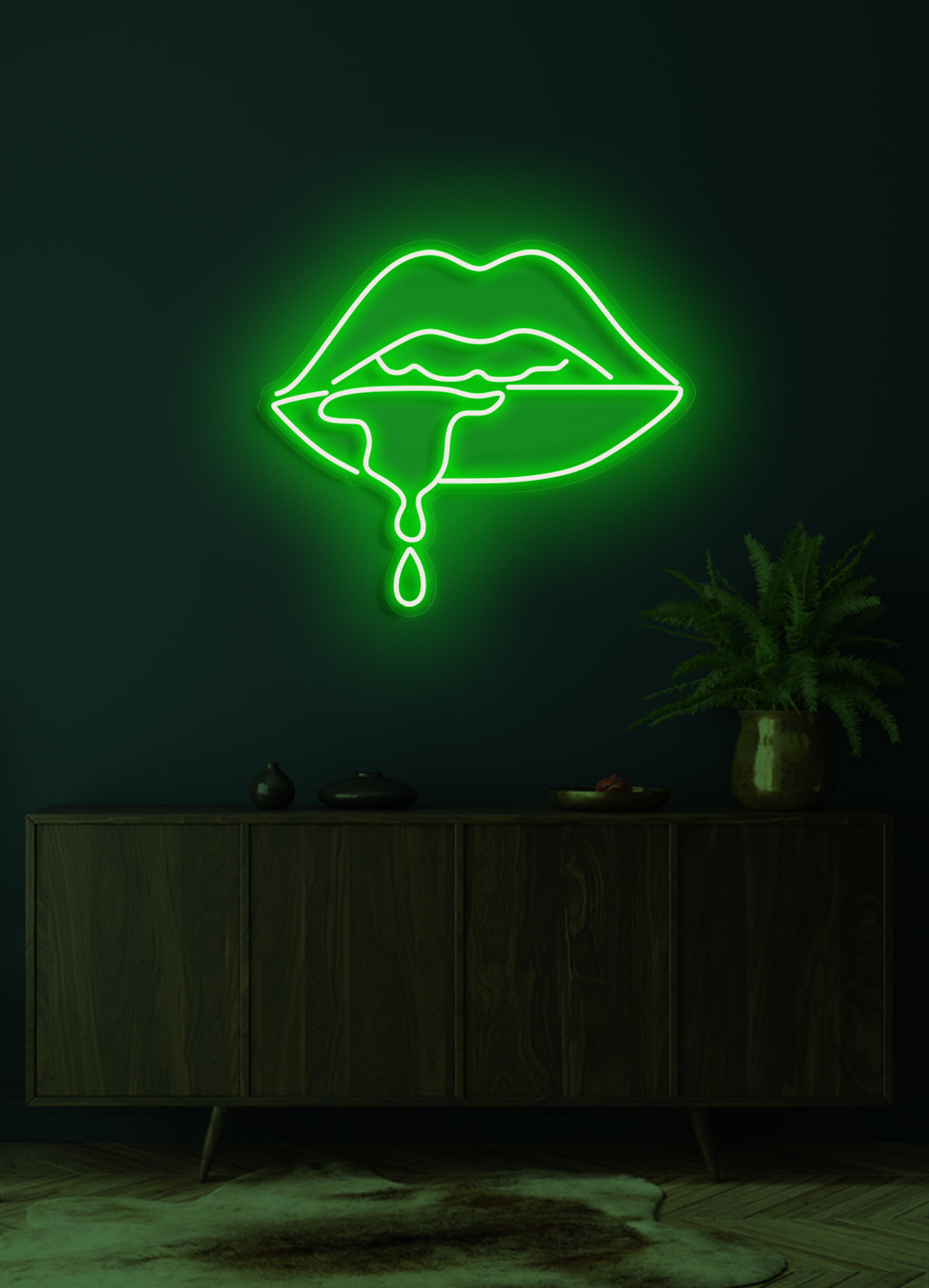 Tropfende Lippen - LED Neon Rock