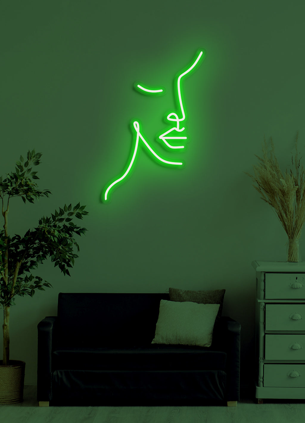 Halbes Gesicht - LED Neonrock