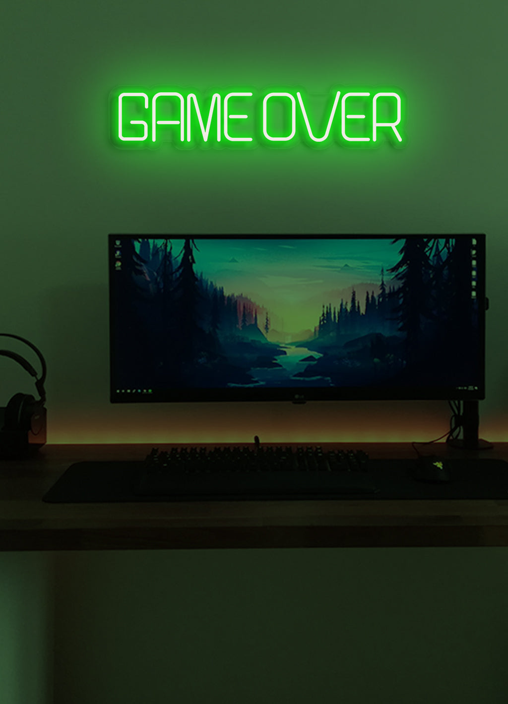 Game over - LED Neon-Schirm