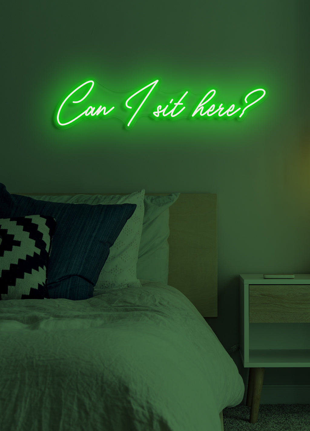 Kann ich hier sitzen? - LED-Neon-Schirm