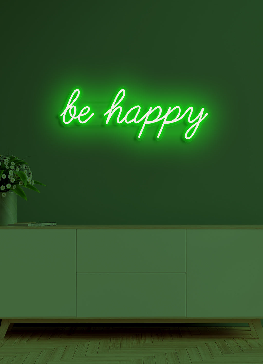 Be happy - LED Neon-Schirm