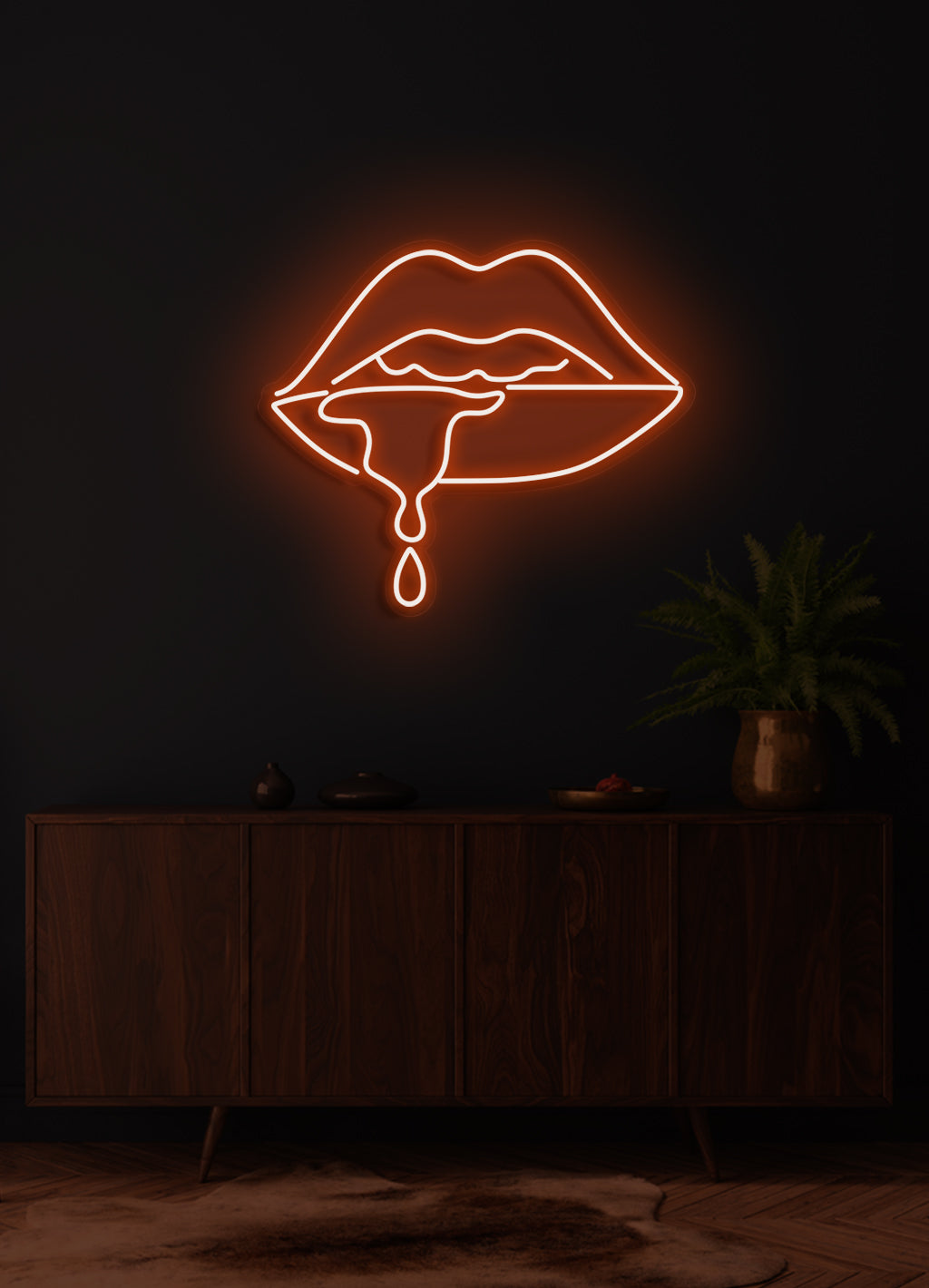 Tropfende Lippen - LED Neon Rock