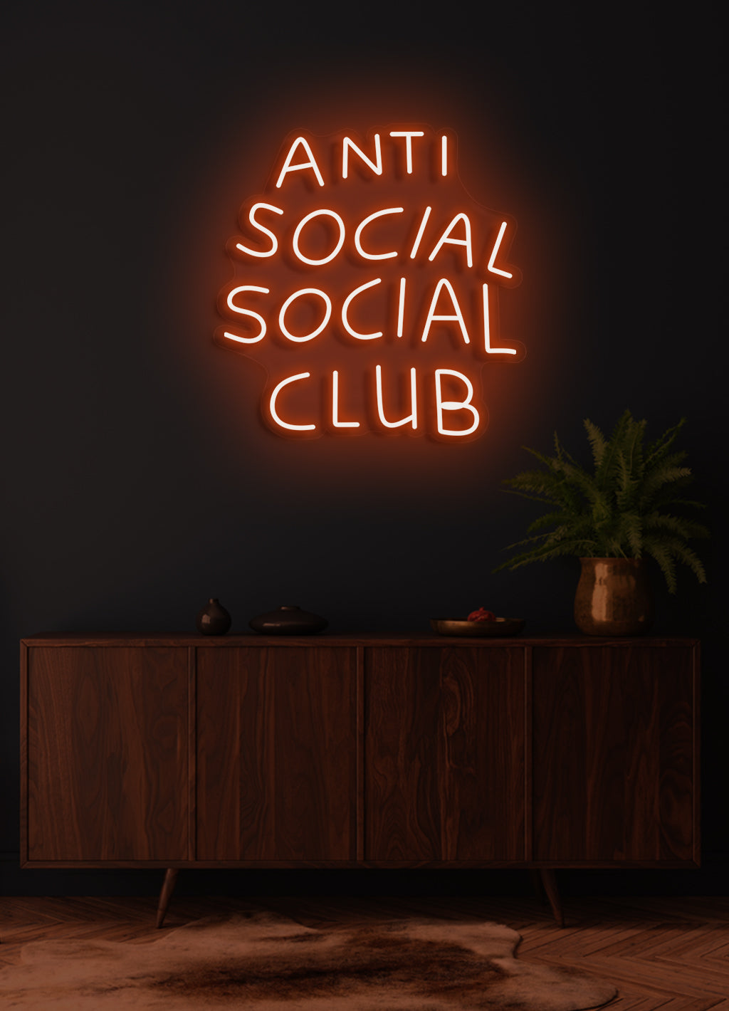 Anti social social club - LED Neon skilt