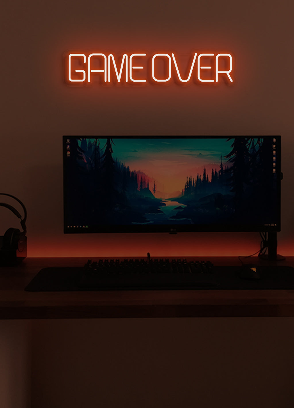 Game over - LED Neon-Schirm