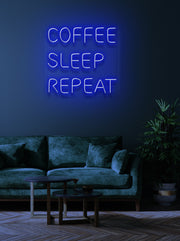 Coffee sleep repeat - LED Neon skilt