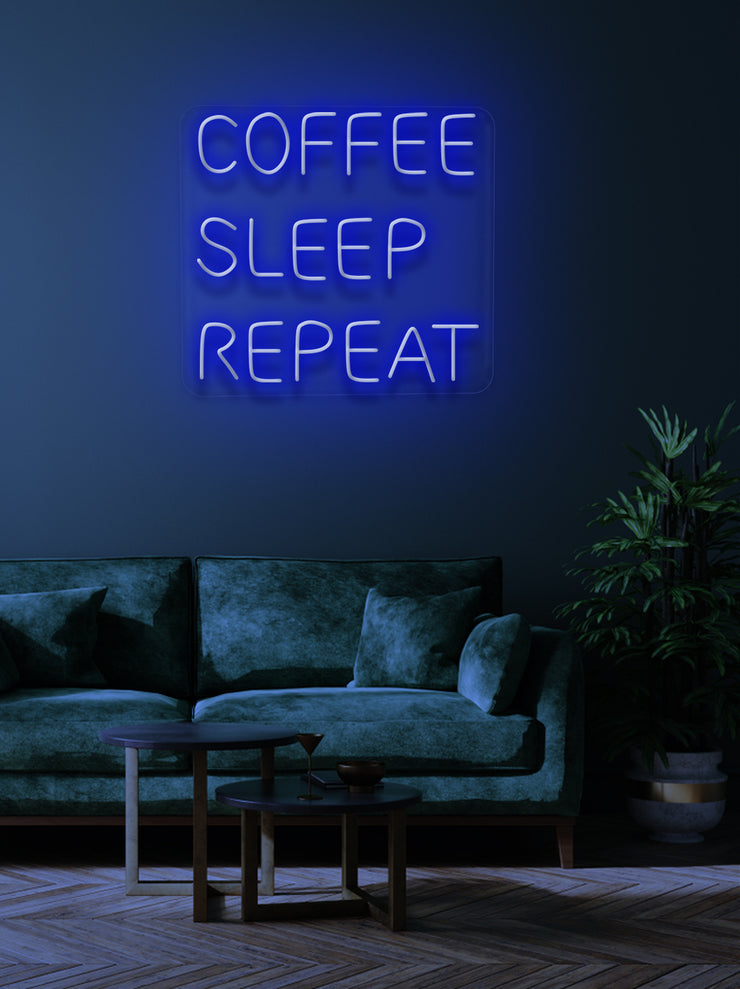 Coffee sleep repeat - LED Neon skilt